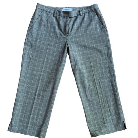 Vintage Y2K Low Rise Calvin Klein Capri Plaid Dress Pants - Picture 1 of 4